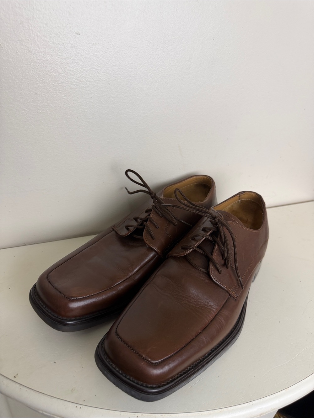 (2384) Nunn Bush NXXT Men's Brown Leather Lace-Up Dress Shoes, Size: 10.5
